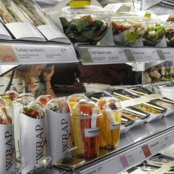 food packaging in store.